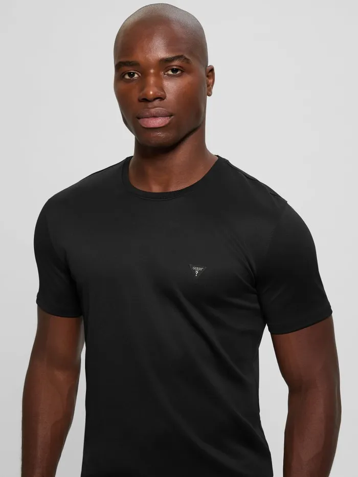 GUESS T Shirts and Tanks Signature Crewneck Tee Black 8211 Men