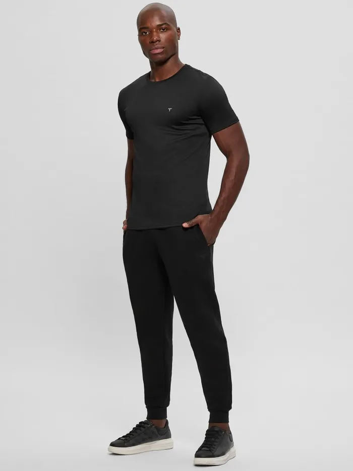 GUESS T Shirts and Tanks Signature Crewneck Tee Black 8211 Men