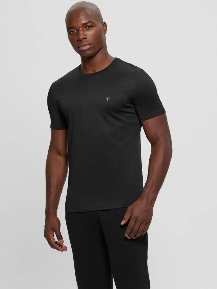 GUESS T Shirts and Tanks Signature Crewneck Tee Black 8211 Men
