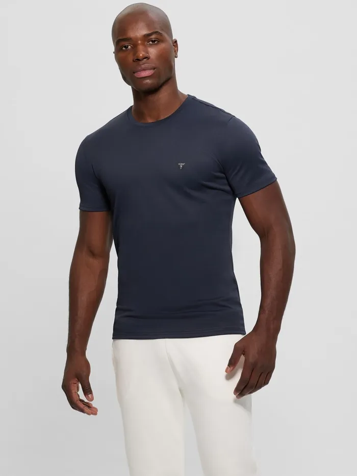 GUESS T Shirts and Tanks Signature Crewneck Tee Black 8211 Men