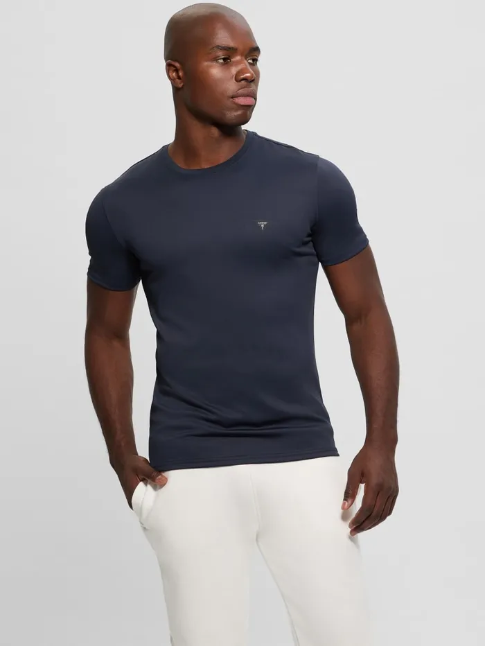 GUESS T Shirts and Tanks Signature Crewneck Tee Black 8211 Men