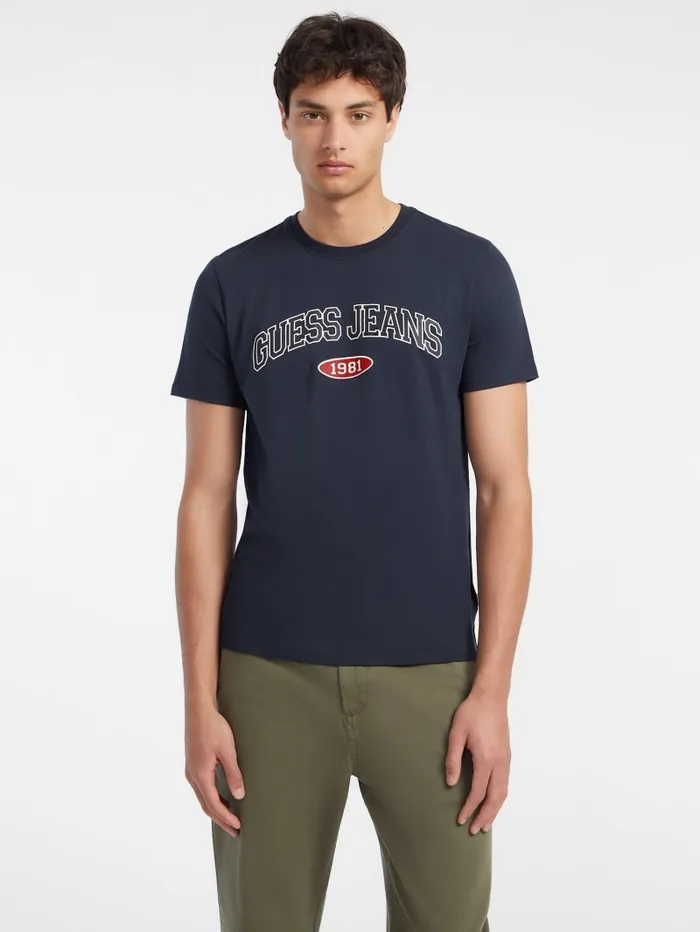 GUESS T Shirts and Tanks Slim 1981 Tee Blue 8211 Men