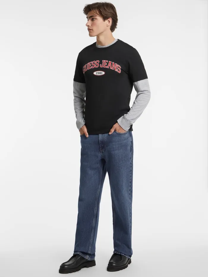 GUESS T Shirts and Tanks Slim 1981 Tee Blue 8211 Men