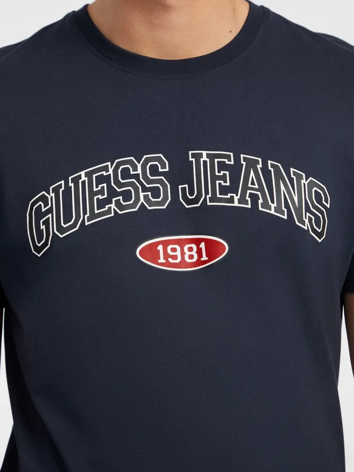 GUESS T Shirts and Tanks Slim 1981 Tee Blue 8211 Men