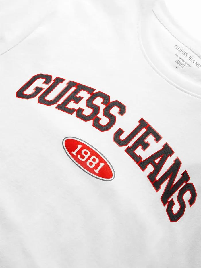GUESS T Shirts and Tanks Slim 1981 Tee Blue 8211 Men