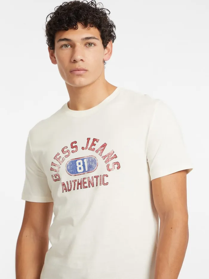 GUESS T Shirts and Tanks Slim Authentic Logo Tee White 8211 Men