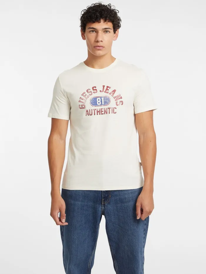 GUESS T Shirts and Tanks Slim Authentic Logo Tee White 8211 Men