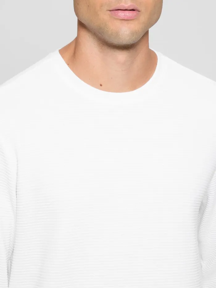 GUESS T Shirts and Tanks Textured LongSleeve Tee Beige 8211 Men