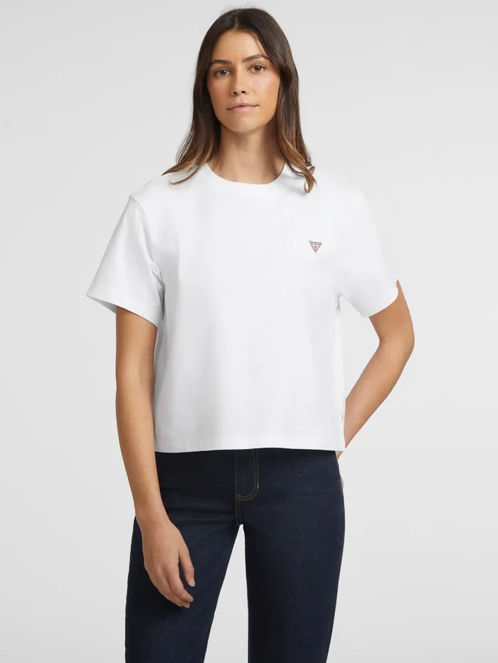 GUESS Tops Boxy Mini Triangle Tee Black 8211 Women
