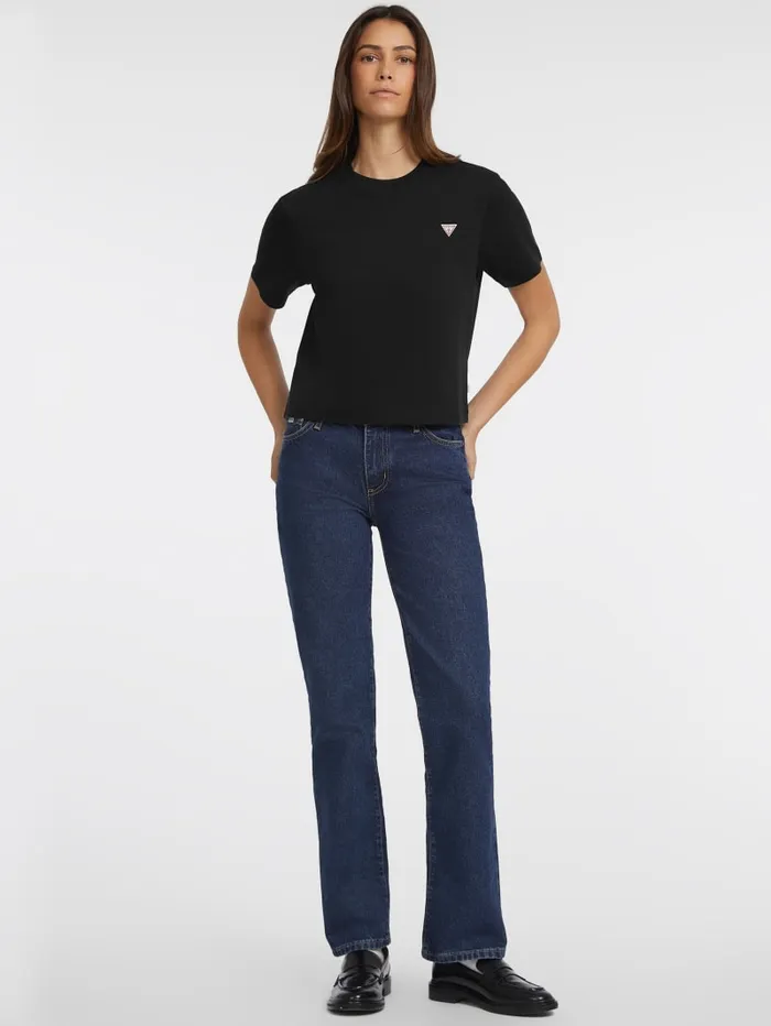 GUESS Tops Boxy Mini Triangle Tee Black 8211 Women