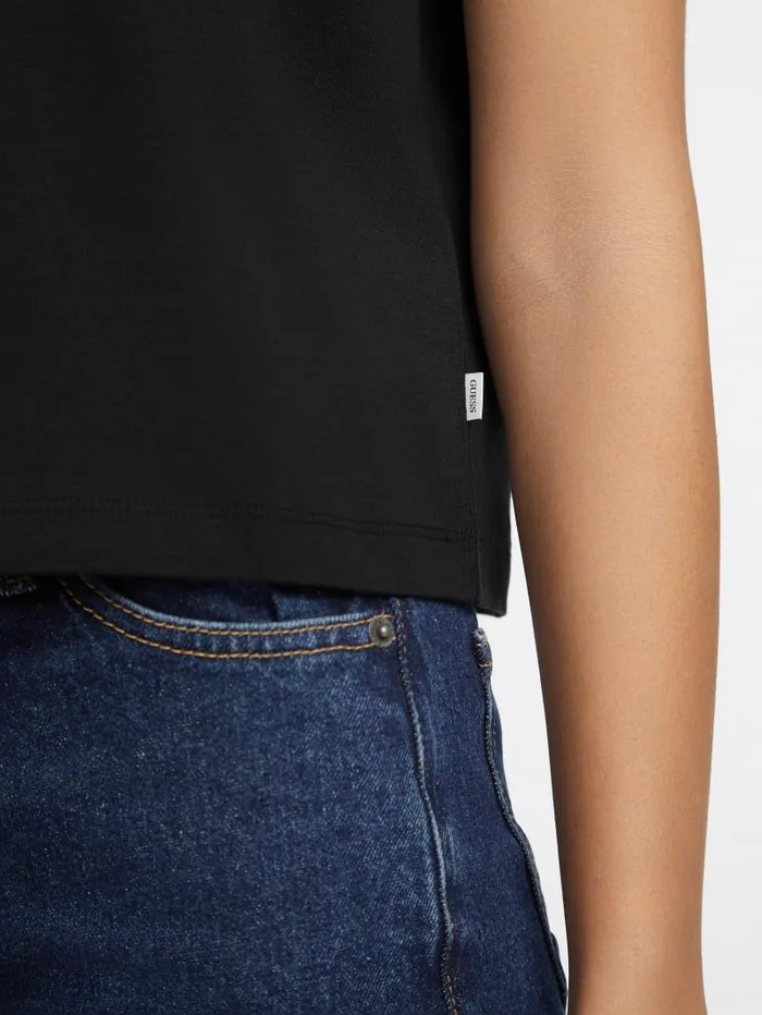 GUESS Tops Boxy Mini Triangle Tee Black 8211 Women