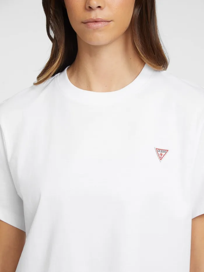 GUESS Tops Boxy Mini Triangle Tee White 8211 Women