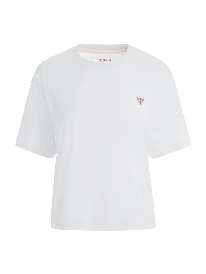 GUESS Tops Boxy Mini Triangle Tee White 8211 Women