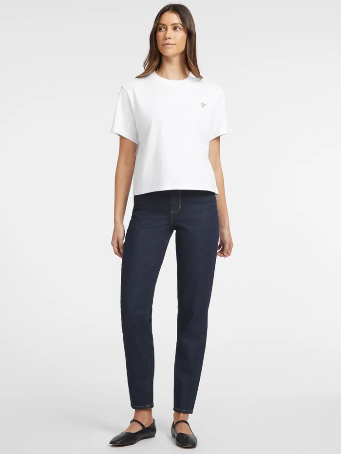 GUESS Tops Boxy Mini Triangle Tee White 8211 Women
