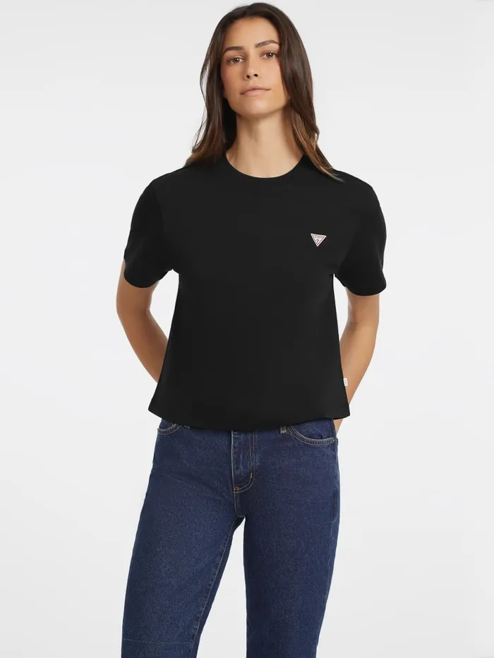 GUESS Tops Boxy Mini Triangle Tee White 8211 Women