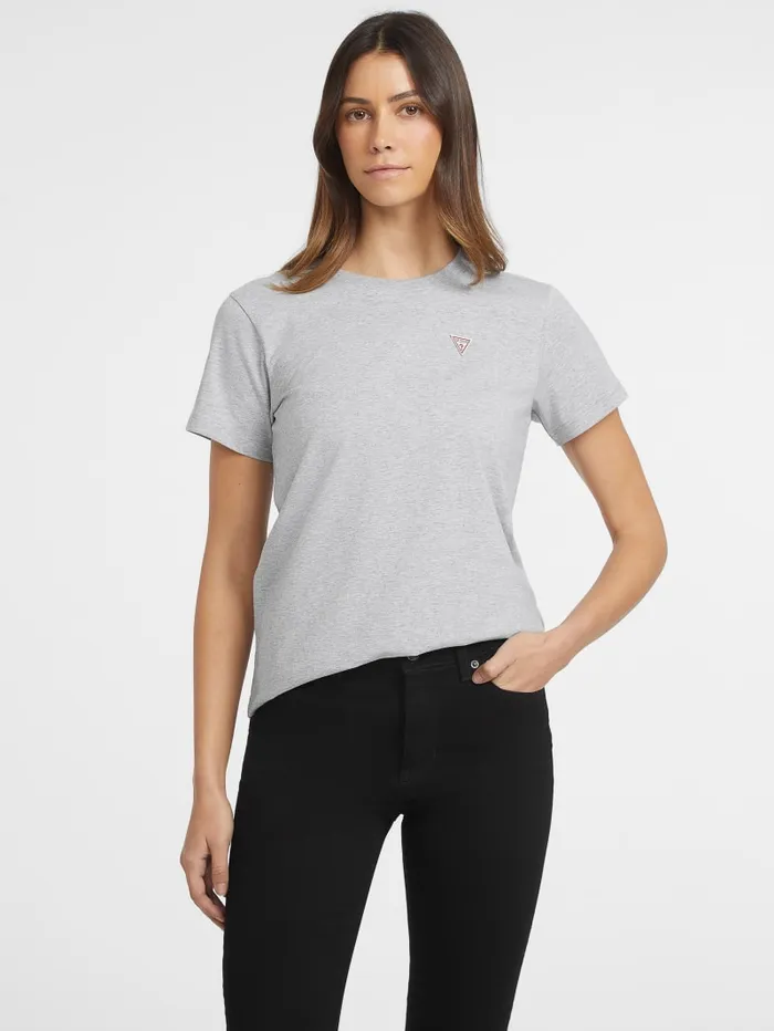 GUESS Tops Classic Mini Triangle Tee Gray 8211 Women
