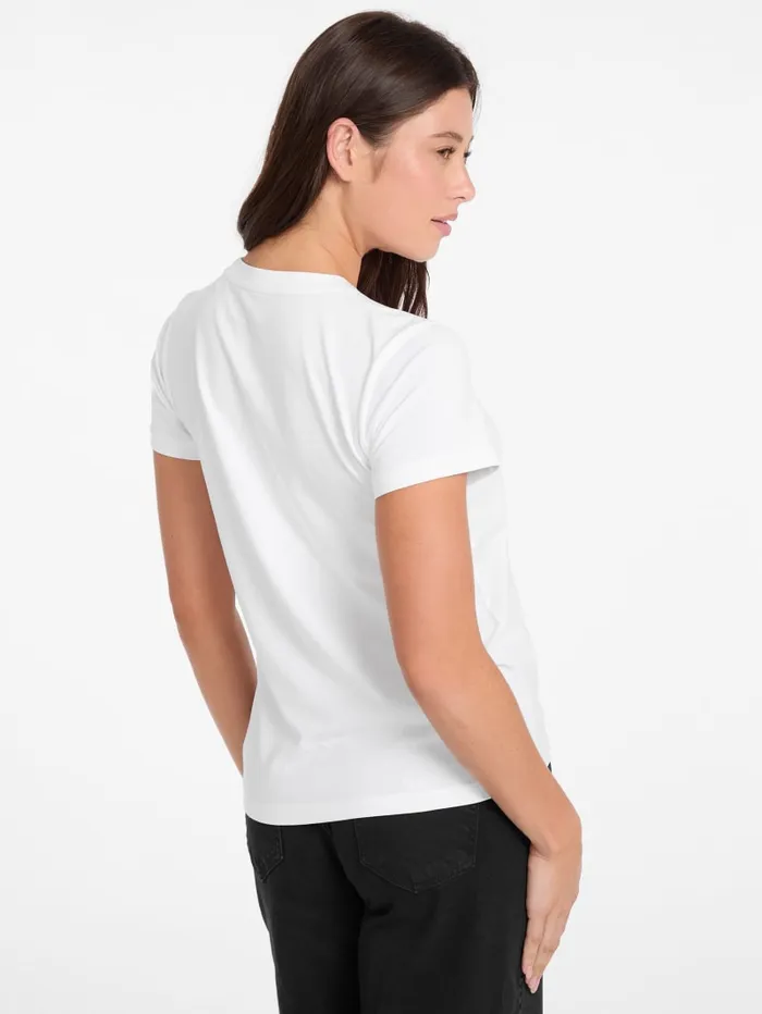 GUESS Tops Classic Mini Triangle Tee Gray 8211 Women