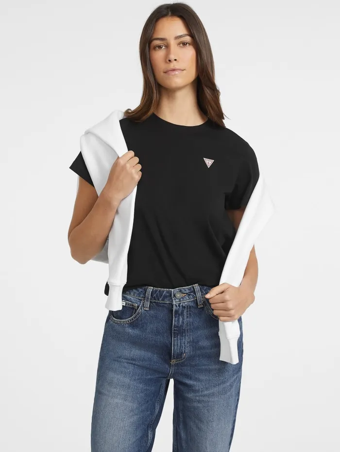 GUESS Tops Classic Mini Triangle Tee Gray 8211 Women