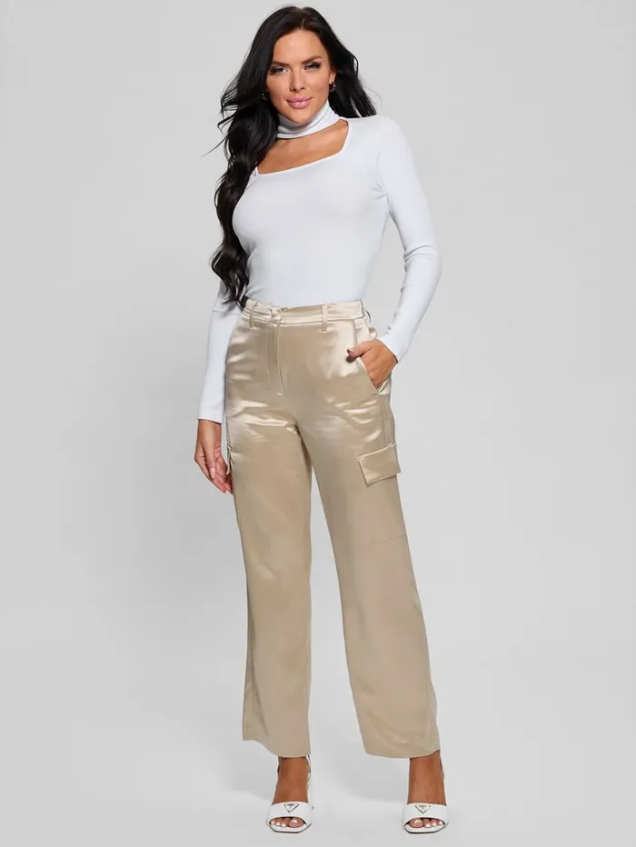 GUESS Tops Cutout Ribbed Top Gray 8211 Women