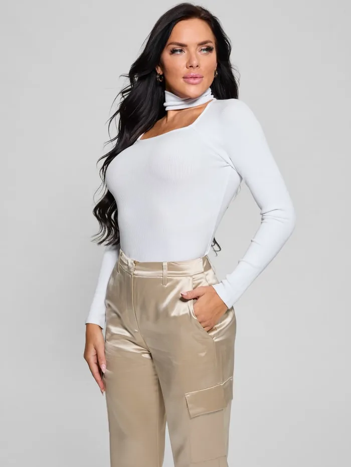 GUESS Tops Cutout Ribbed Top Gray 8211 Women