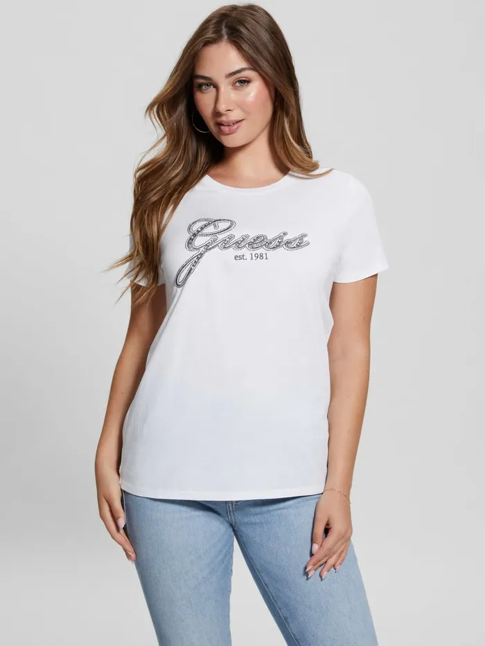 GUESS Tops Eco Glam Logo Easy Tee Black 8211 Women