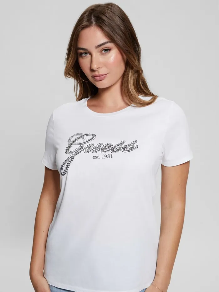 GUESS Tops Eco Glam Logo Easy Tee Black 8211 Women