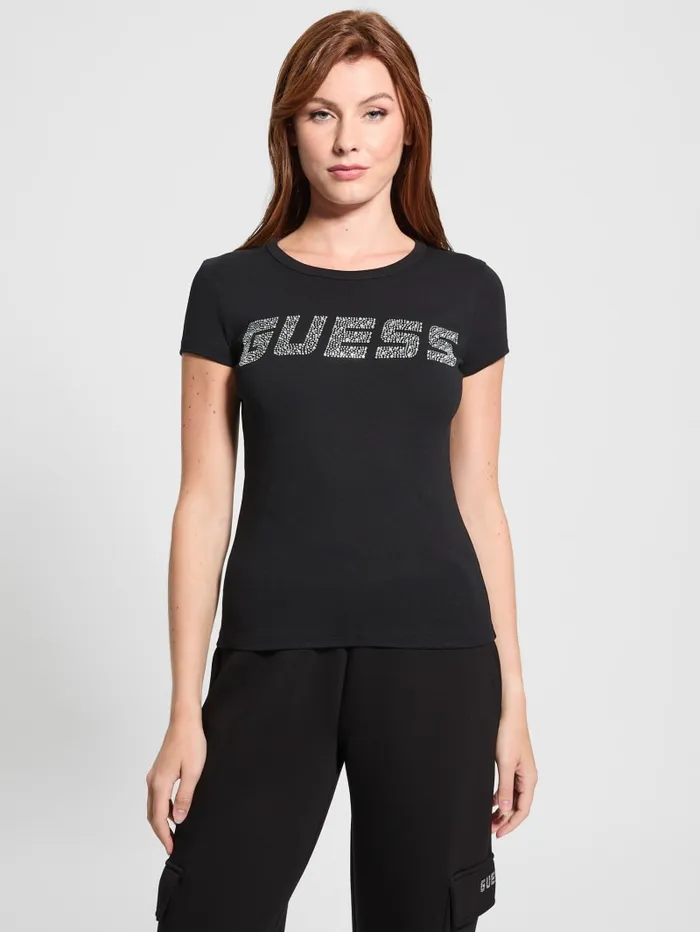 GUESS Tops Eco Kiara Rhinestone Tee Black 8211 Women