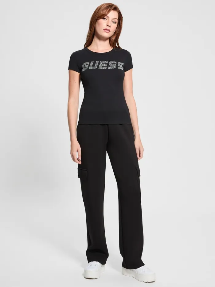 GUESS Tops Eco Kiara Rhinestone Tee Black 8211 Women