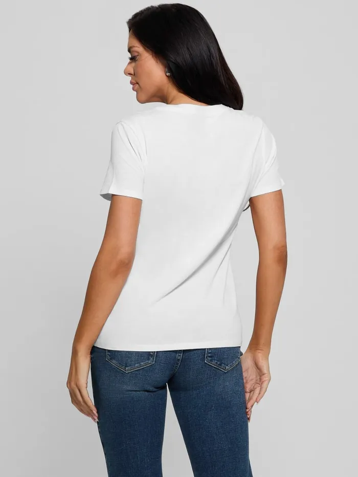 GUESS Tops Eco Lace Logo Easy Tee White 8211 Women