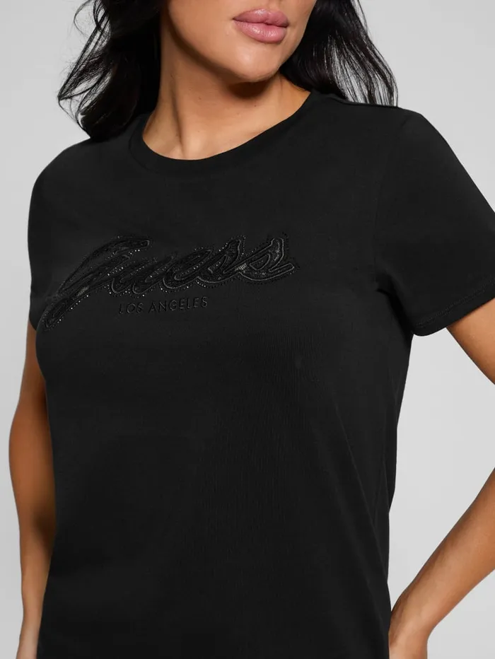 GUESS Tops Eco Lace Logo Easy Tee White 8211 Women