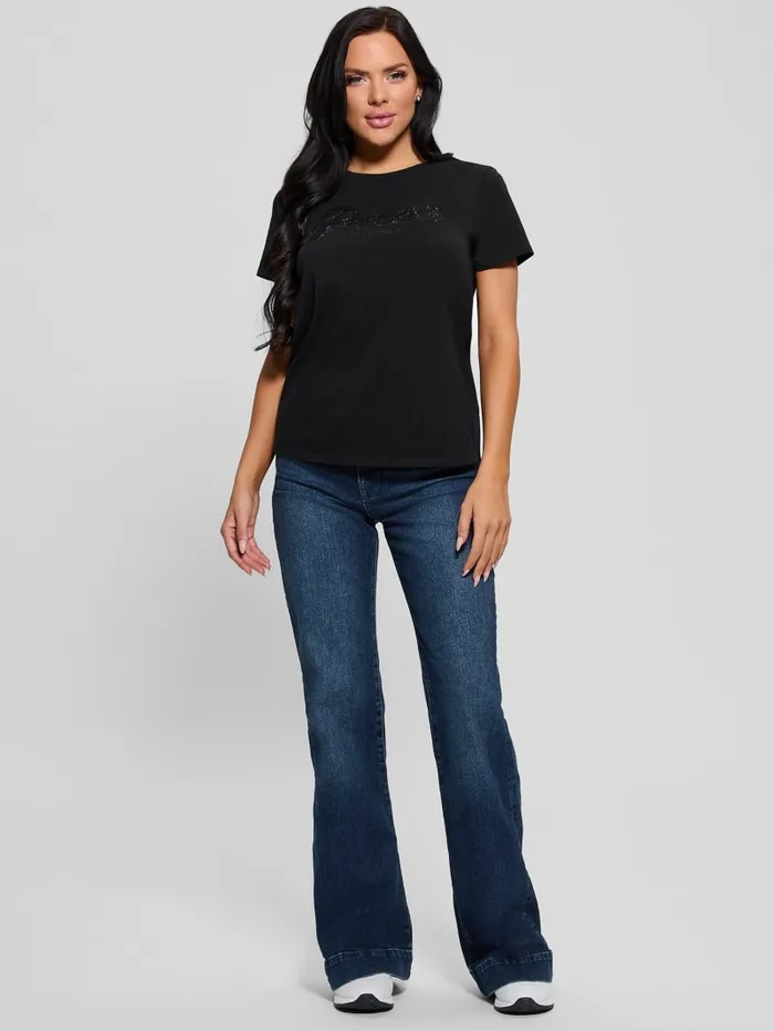 GUESS Tops Eco Lace Logo Easy Tee White 8211 Women