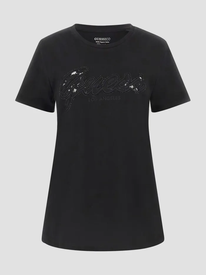 GUESS Tops Eco Lace Logo Easy Tee White 8211 Women