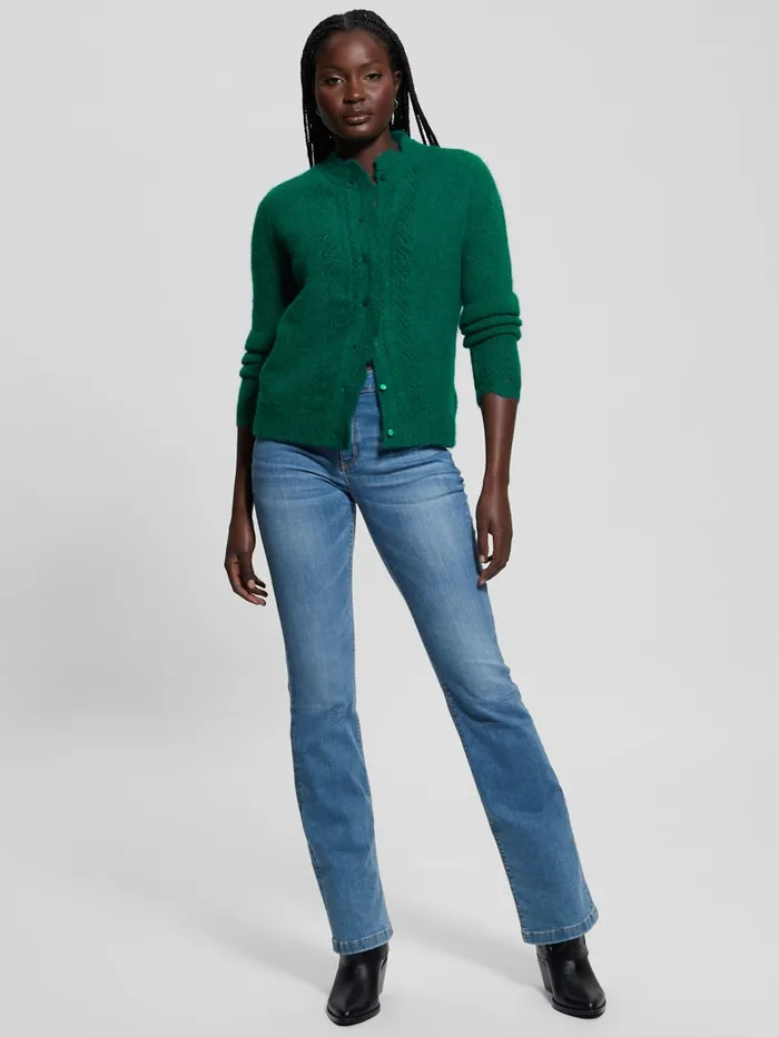 GUESS Tops Eco Macie Crochet Cardigan Green 8211 Women