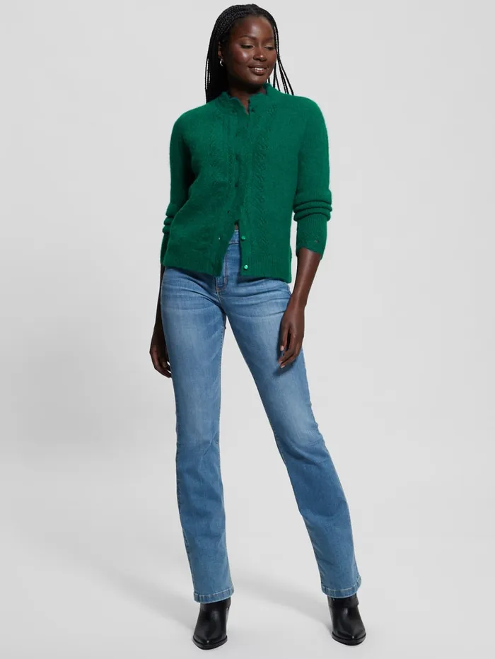 GUESS Tops Eco Macie Crochet Cardigan Green 8211 Women