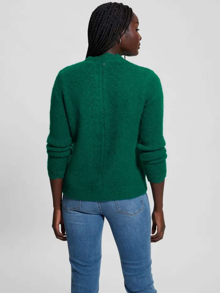 GUESS Tops Eco Macie Crochet Cardigan Green 8211 Women