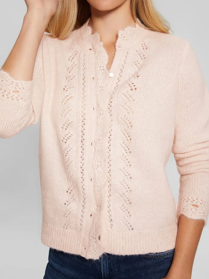 GUESS Tops Eco Macie Crochet Cardigan Green 8211 Women