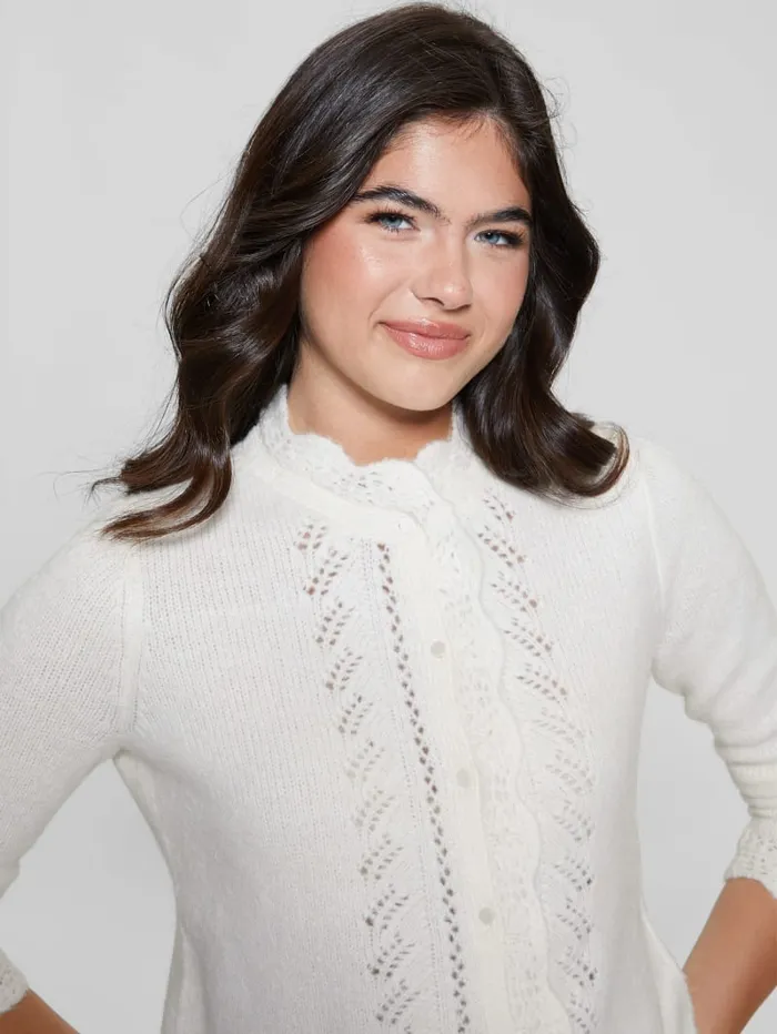GUESS Tops Eco Macie Crochet Cardigan Green 8211 Women
