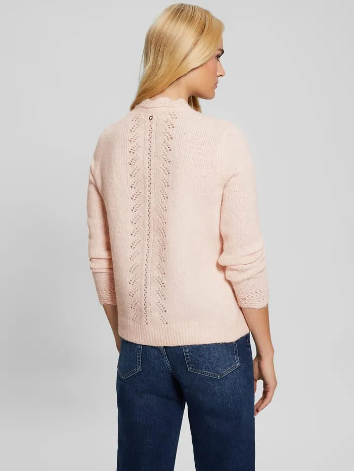 GUESS Tops Eco Macie Crochet Cardigan Pink 8211 Women