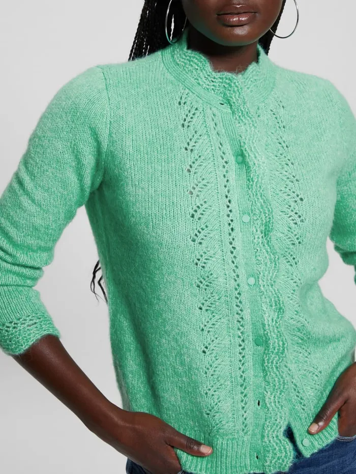 GUESS Tops Eco Macie Crochet Cardigan Pink 8211 Women