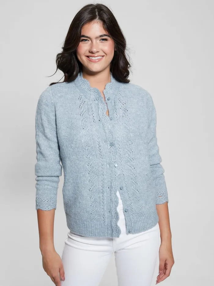GUESS Tops Eco Macie Crochet Cardigan Pink 8211 Women