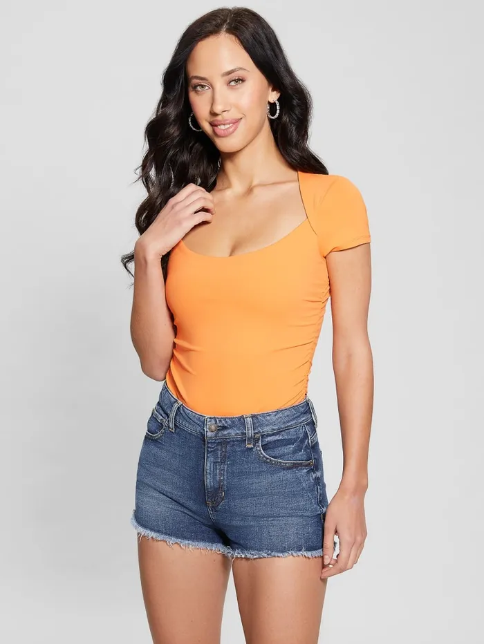 GUESS Tops Farah Shirred Top White 8211 Women