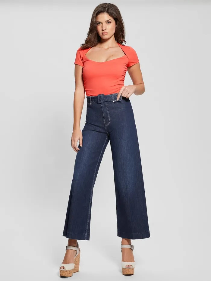 GUESS Tops Farah Shirred Top White 8211 Women