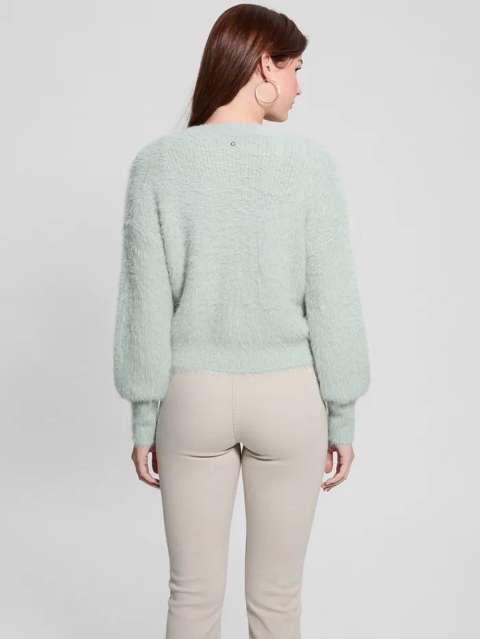GUESS Tops Keyla Fuzzy Cardigan Pink 8211 Women
