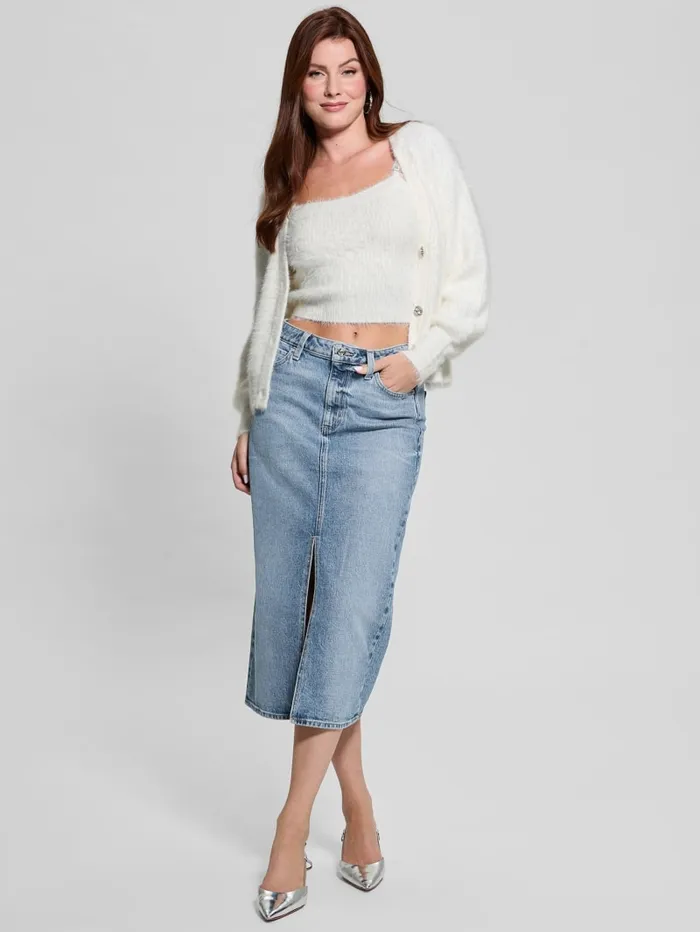 GUESS Tops Keyla Fuzzy Cardigan Pink 8211 Women