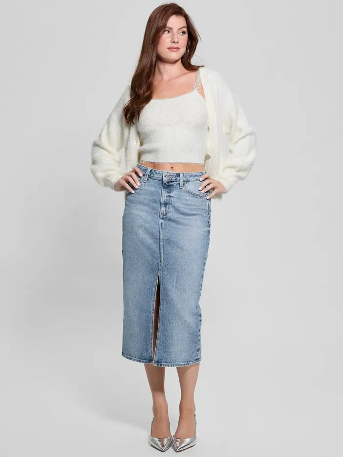GUESS Tops Keyla Fuzzy Cardigan Pink 8211 Women