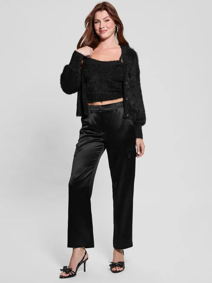 GUESS Tops Keyla Fuzzy Cardigan Pink 8211 Women