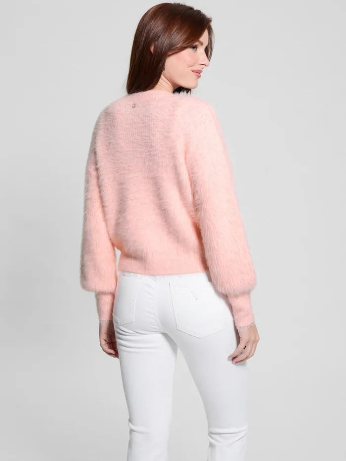 GUESS Tops Keyla Fuzzy Cardigan Pink 8211 Women