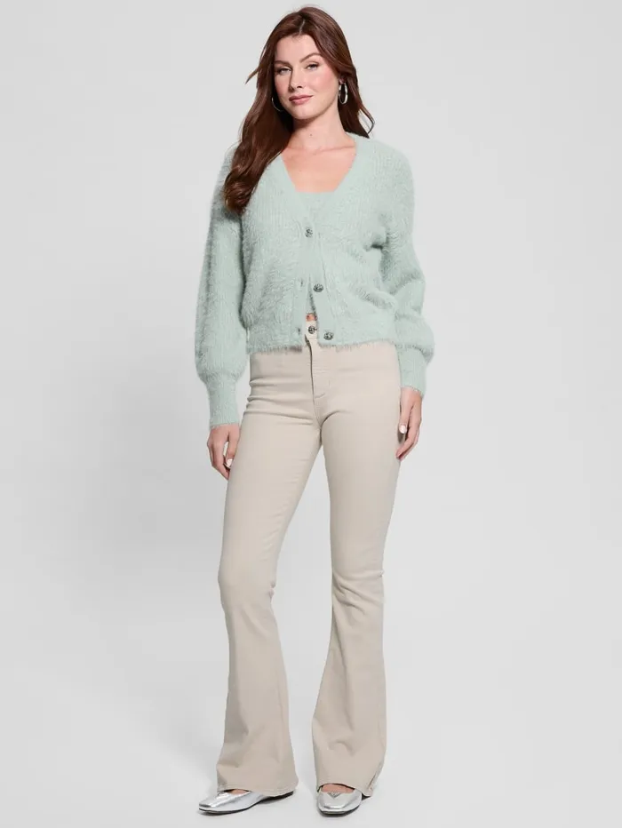 GUESS Tops Keyla Fuzzy Cardigan Pink 8211 Women