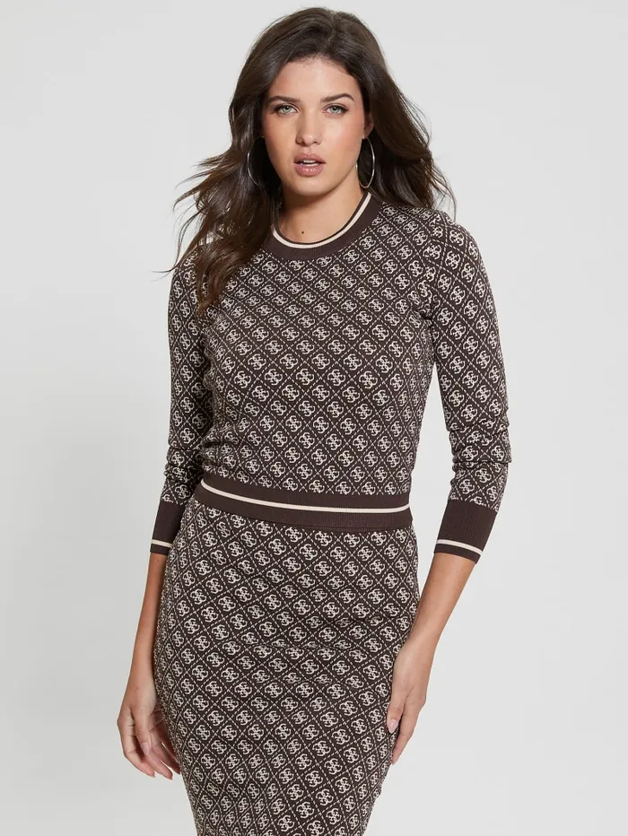 GUESS Tops Lise Quattro G Crop Sweater Neutral 8211 Women