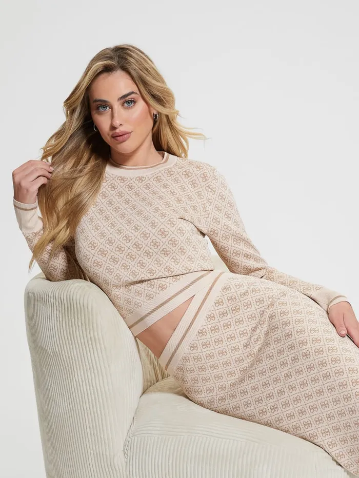 GUESS Tops Lise Quattro G Crop Sweater Neutral 8211 Women